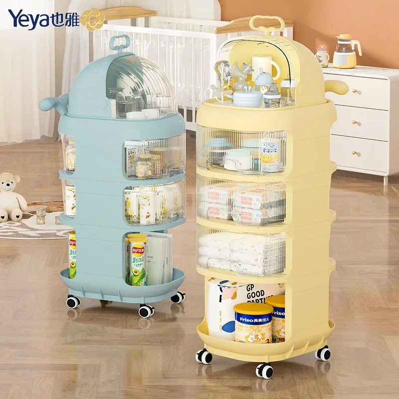 Yaya baby products rack whale trolley floor-to-ceiling multi-layer creative bedside mobile snack storage rack