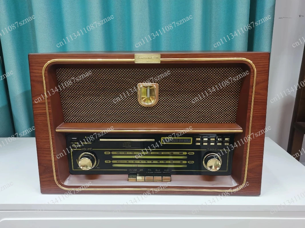 Portable Wireless Retro Audio Receiver Creative Wooden Vintage Remote Control Radio Speaker