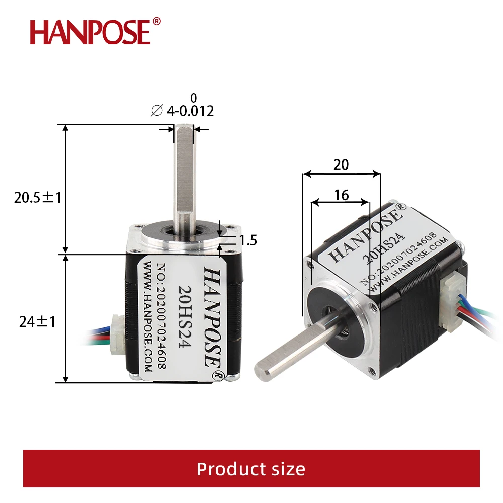 NEMA08  20HS24 0.8A 12 N·m 24 mm Motor specifically designed for 20-series arcade machine components