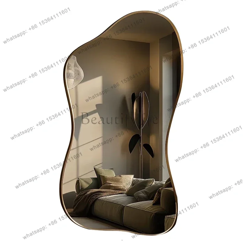 LSWall Design Display Standing Creative Mirror Bedroom Cool Espejo Cuerpo Entero Decoration Accessories Nordic Irregular Mirror