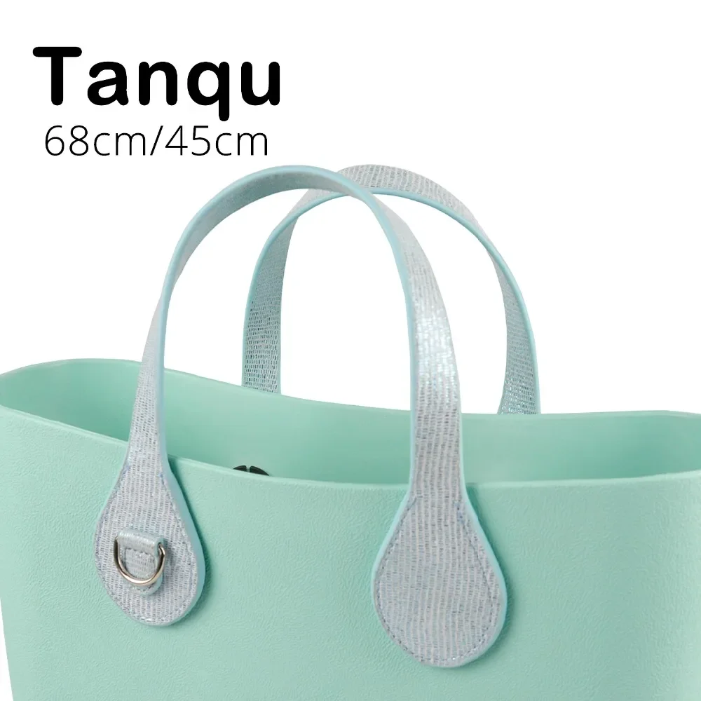 

Tanqu New Long Short Gilding Handle Edge Painting D Buckle Round Teardrop End Handle Faux Leather Handles for OBag for EVA O Bag