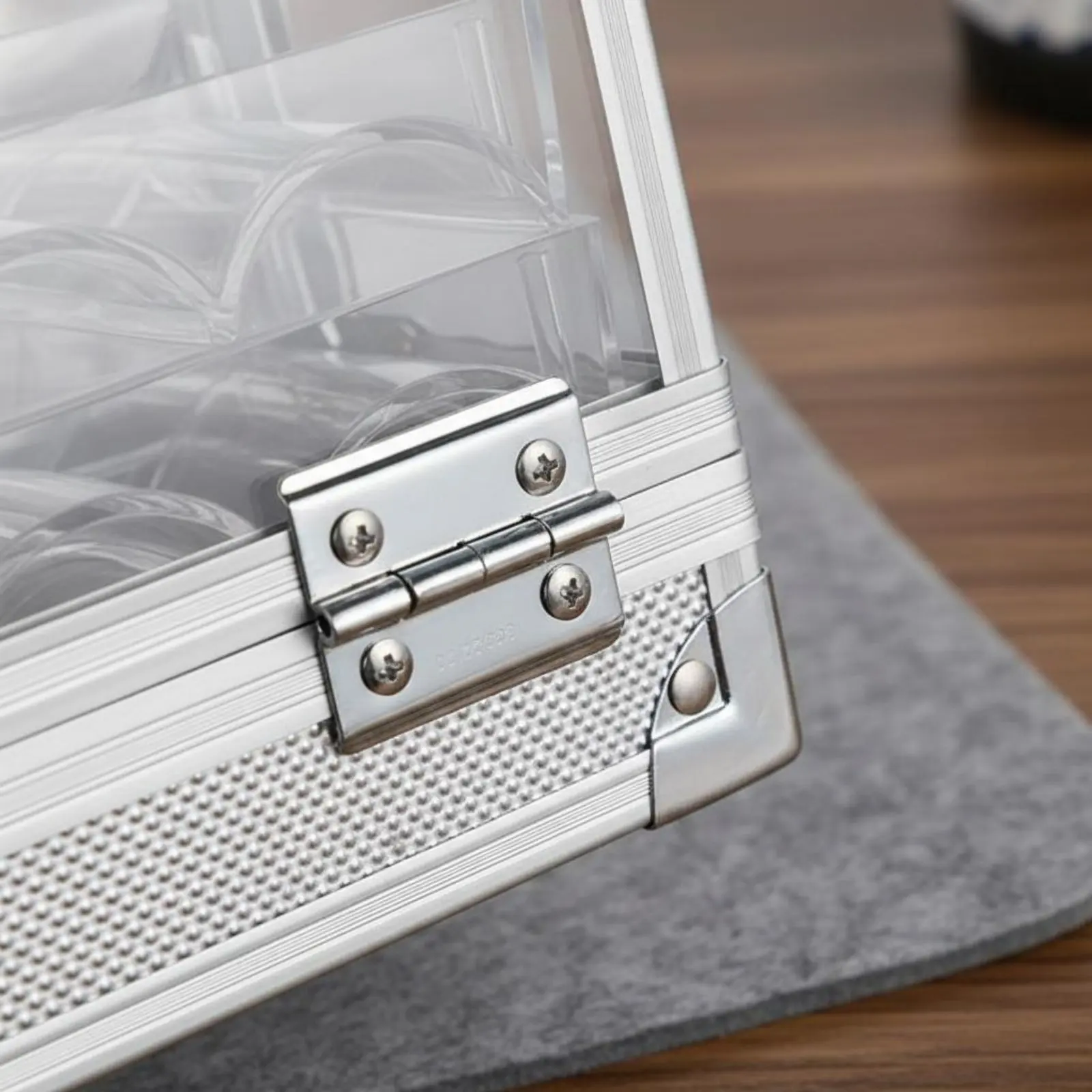600 Pieces 600 Piece Mahjong Case Large Capacity Aluminum Mahjong Case Transparent Chip Box Portable Handle Game Storage