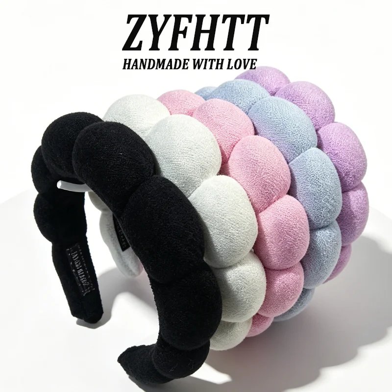 1/5pcs ZYFHTT Simple Cloud Sponge Headband for Women Candy Color Wide Hair Band Fashion Girl Face Hair Hoop Hair Accessory