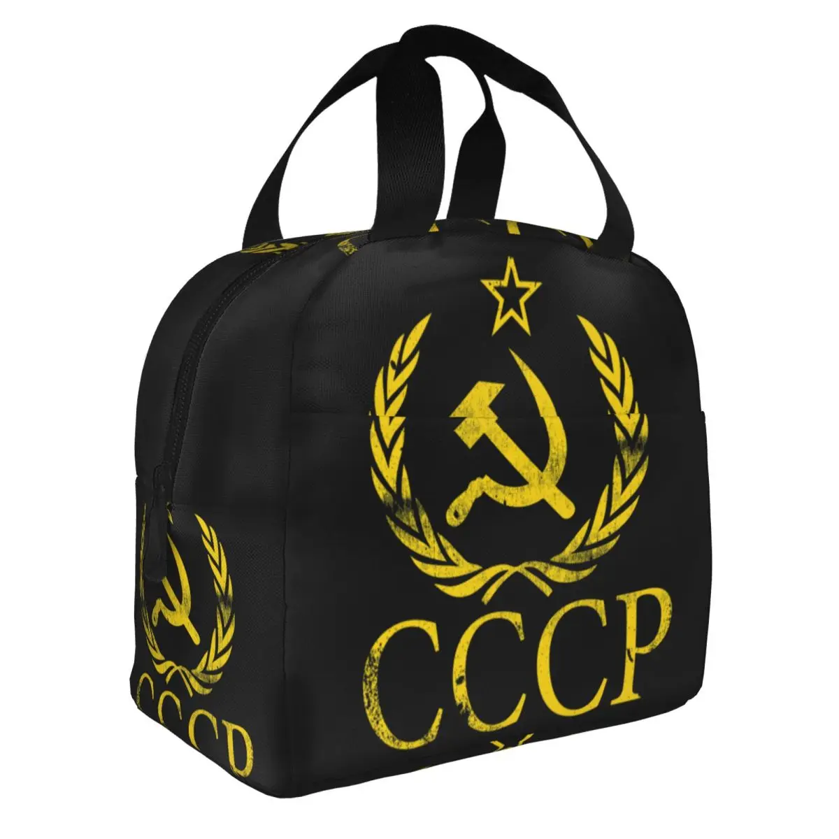 Russia Flag USSR Soviet Union Hammer Sickle CCCP Thermal Insulated Lunch Bags Portable Lunch Container Picnic Storage Food Box