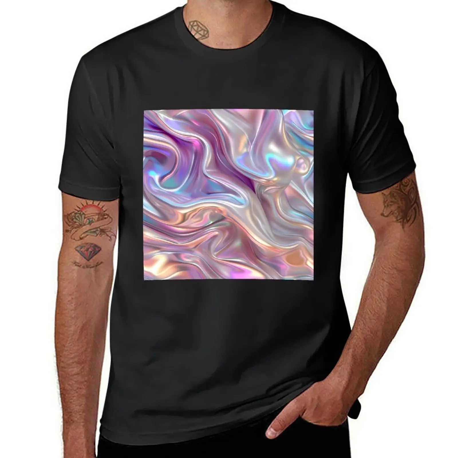 

Beautiful iridescent holograph textured pattern T-Shirt sweat sublime anime clothes for a boy sweat shirts, men