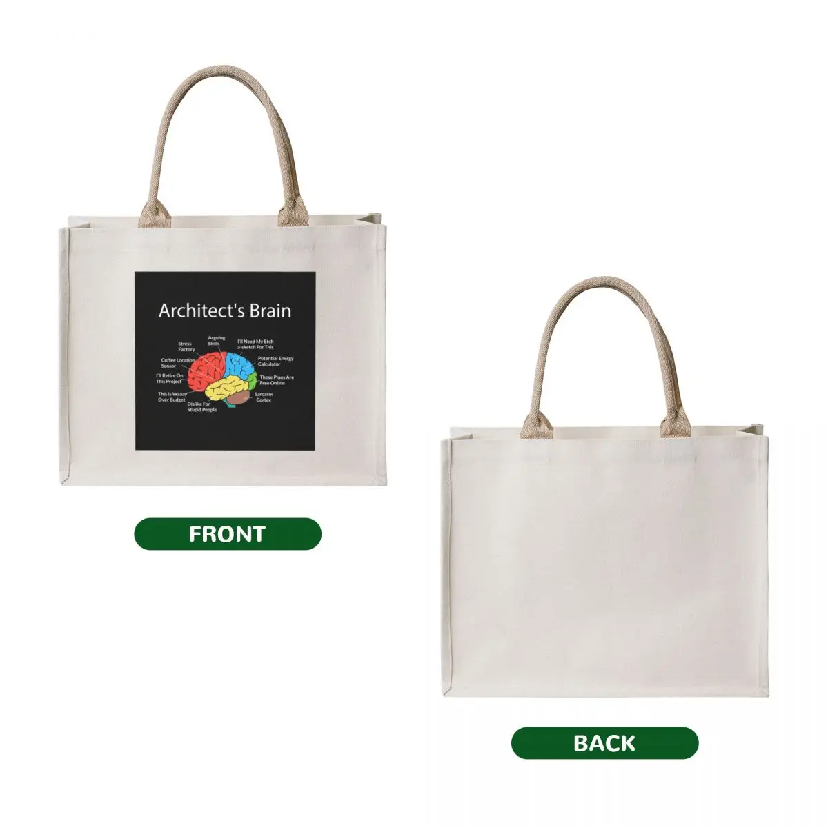 Funny Architect's Brain Architecture Students Gifts Tote Bag shopping cart bags bag luxury women tote bag men's