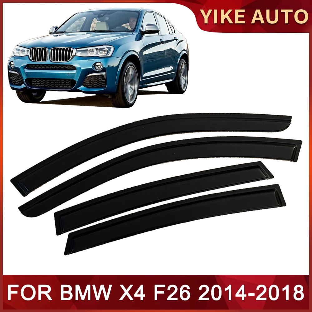 Window Visor for BMW X4 F26 2014-2018 Weathershield Door Visor Wind Sun Rain Guards Side Window Wind Deflectors Auto Accessories