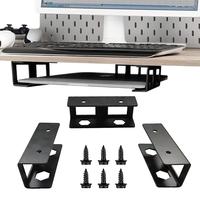 3pcs/set Laptop Rack Under Desk Holder Shelf Rack Storage Bracket Protective Tray Organizer Bracket With Screws For Cable Box