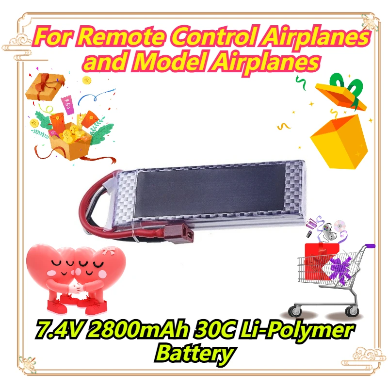 

7.4V 2800mAh 30C Li-Polymer Battery For Remote Control Airplanes and Model Airplanes
