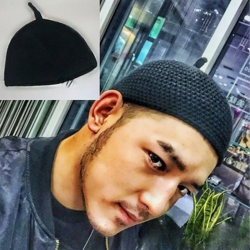 Muslim Caps For Men Women Colthing Freeshipping Ice Silk Flax Crochet Knit Hat Kufi Islamic Kippah Wool Turban Summer Thin 0741