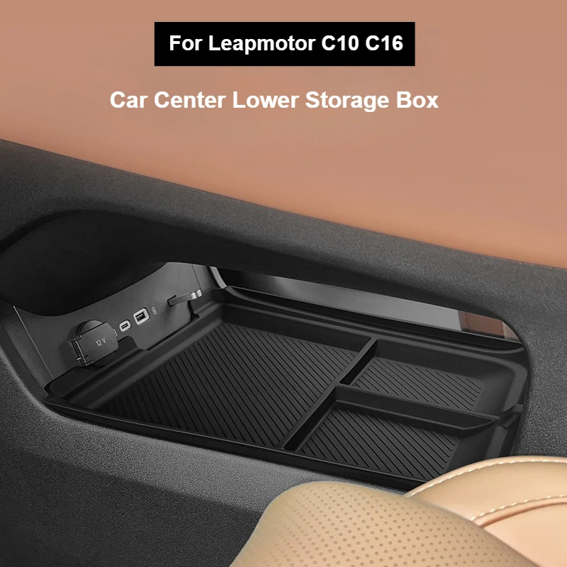 

For Leapmotor C10 24-26 Car Center Lower Storage Box for Leapmotor C10 C16 Under The Central Control Interior Storage Organizer