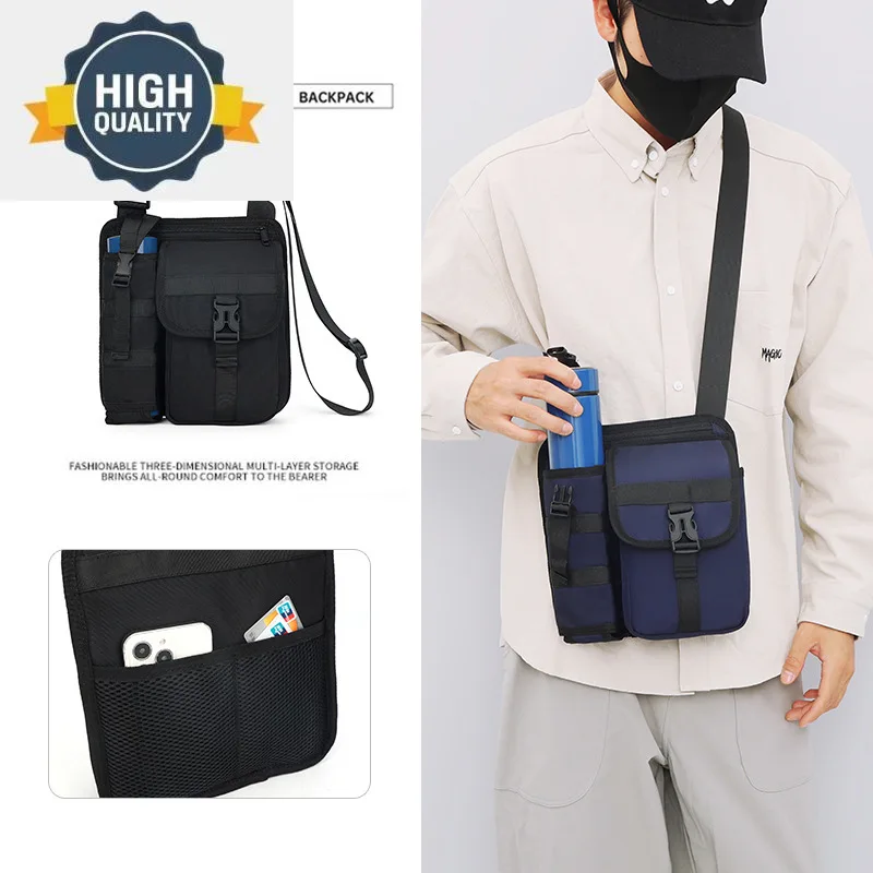 Bag Single Shoulder men's Outdoor Sports Water Buckle Trendy Cool Crossbody Leisure Small