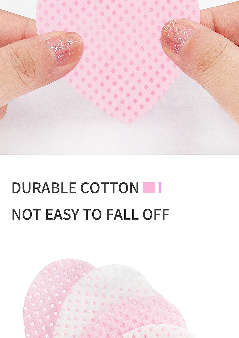 200 stücke Einweg Wimpern Verlängerung Kleber Reinigung Baumwolle Pads Herzförmige Make-Up Entferner Baumwolle Wischen Servietten Kosmetik Werkzeuge – Detail 5