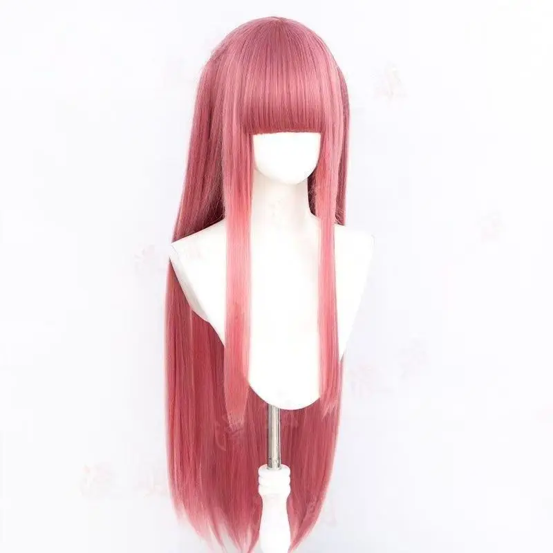 ‌ Peruka do cosplayu Nii - 80 cm, różowe proste włosy, Pięciopalcowa Panna Młoda, peruka postaci z anime, wysokiej jakości włosy syntetyczne