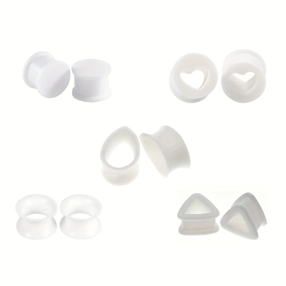 1/5 Pairs Silicone Ear Plug Gauges Earrings Women Men Flesh Tunnel Piercing Expander Ear Stretcher Piercing Jewelry 6mm-16mm