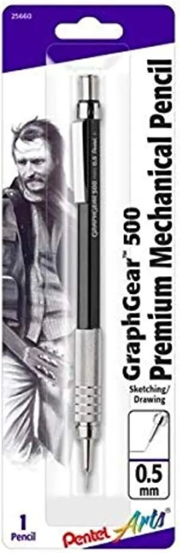 

Professional Drafting Pencil, 0.5mm Black Barrel, Ideal for Rulers and Templates, Slim Grip Design