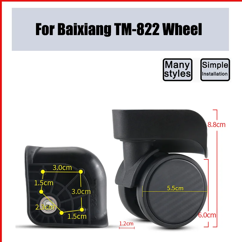 

For Baixiang TM-822 Universal Wheel Replacement Suitcase Smooth Silent Shock Absorbing Wheel Accessories Wheels Casters Repair