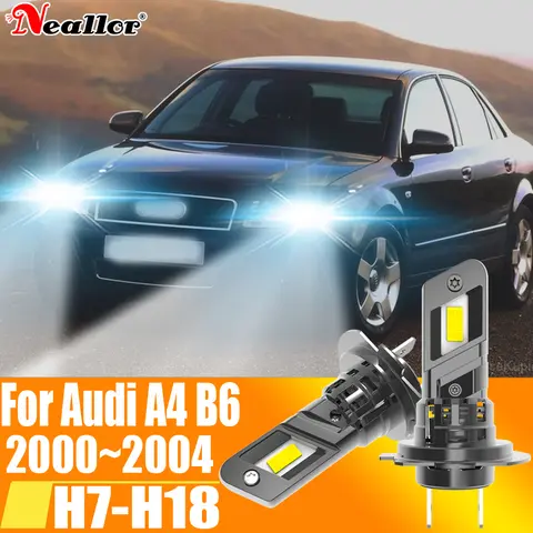 Audi A4 B6 2000 ~ 2004 용 고출력 LED 헤드라이트 Canbus, H7 자동차 전구, 오류 없음, 6000K 백색광, 모토 다이오드 램프, 12V 55W, 2 개