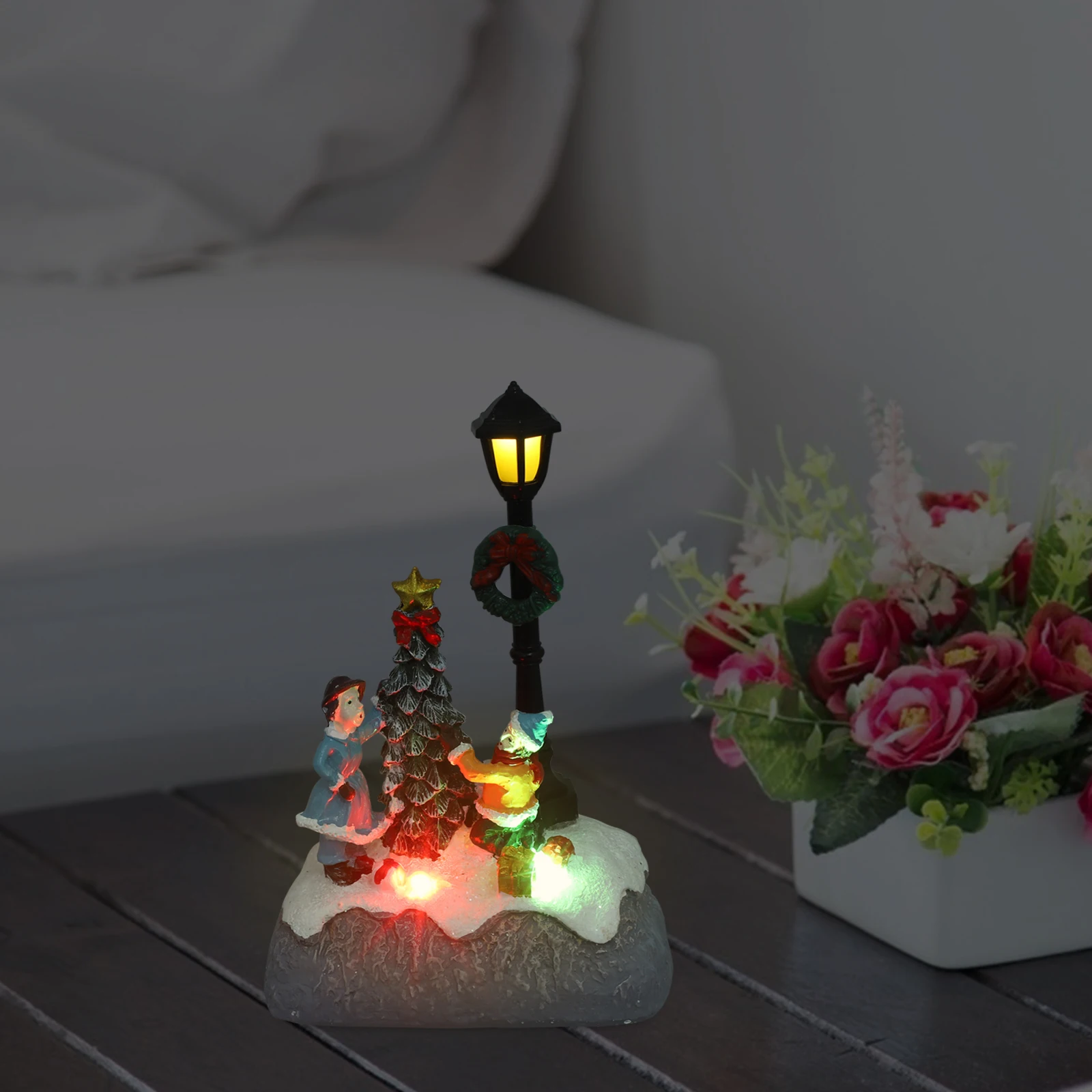 

1Pcs Micro Ornament Resin Christmas Decor for Mini Garden Fairy Scene Luminous Landscape Craft Holiday Display