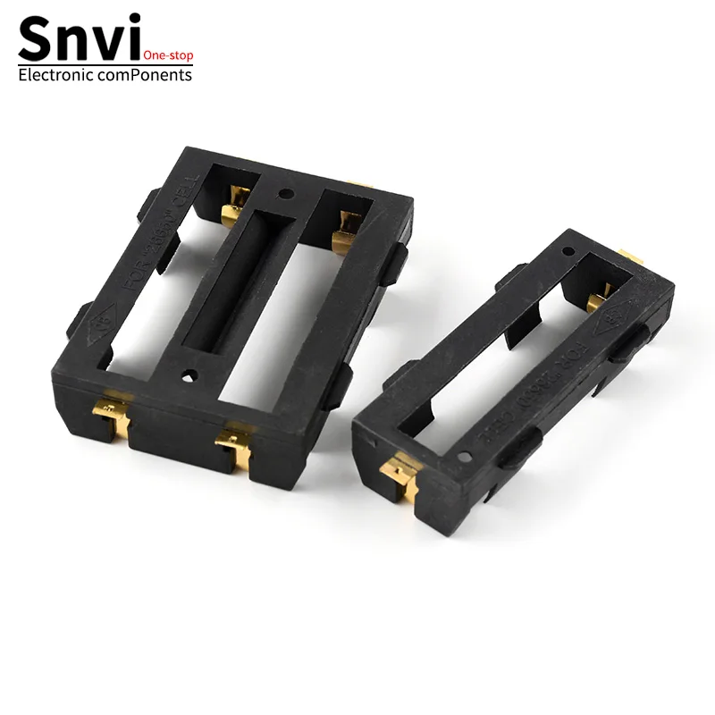 26650 Battery Holder for DIY - 1-Cell / 2-Cell Battery Holder with SMD Gold-Plated Contacts, 1-Cell Pin-Type Lithium Battery Com view 5