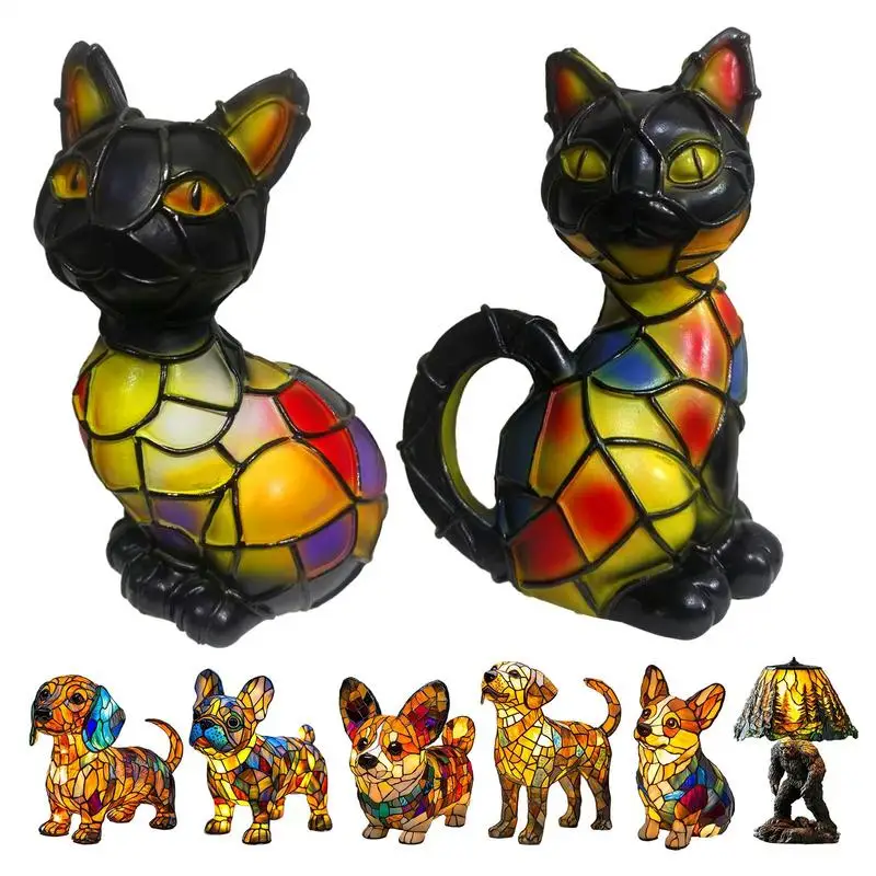 

Animal Table Lamp LED Animal Bedside Table Lamp Handmade Resin Sculpture Lamp Colorful Night Lighting for Nursery Bedroom Home