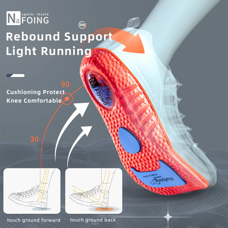 1 Pair Sports Insoles Elastic Running Insole For Shoes Arch Support Insole Shock Absorption Comfortable Feet Cushion