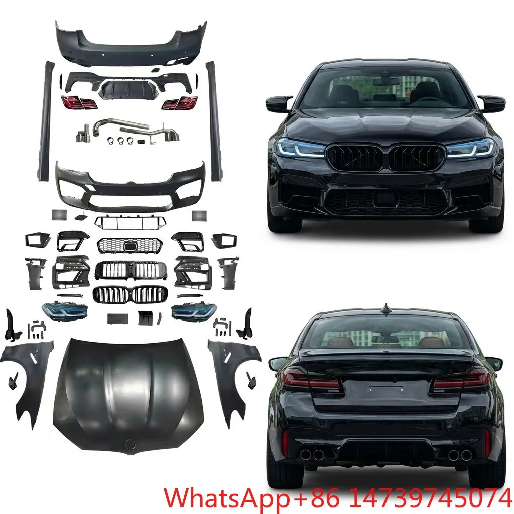 2011-2017 F10 F18 5 Series 2021 G30 G38 M5 Style Body Kit, Hood Fender Lamp Bumper Side Skirt Parts