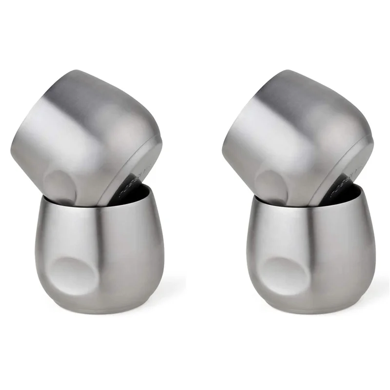 

BHTS-Stainless Steel Espresso Cups 4Pcs, 150Ml Double Wall Insulated Unbreakable Tumbler Small Cup For Outdoor Picnics Party