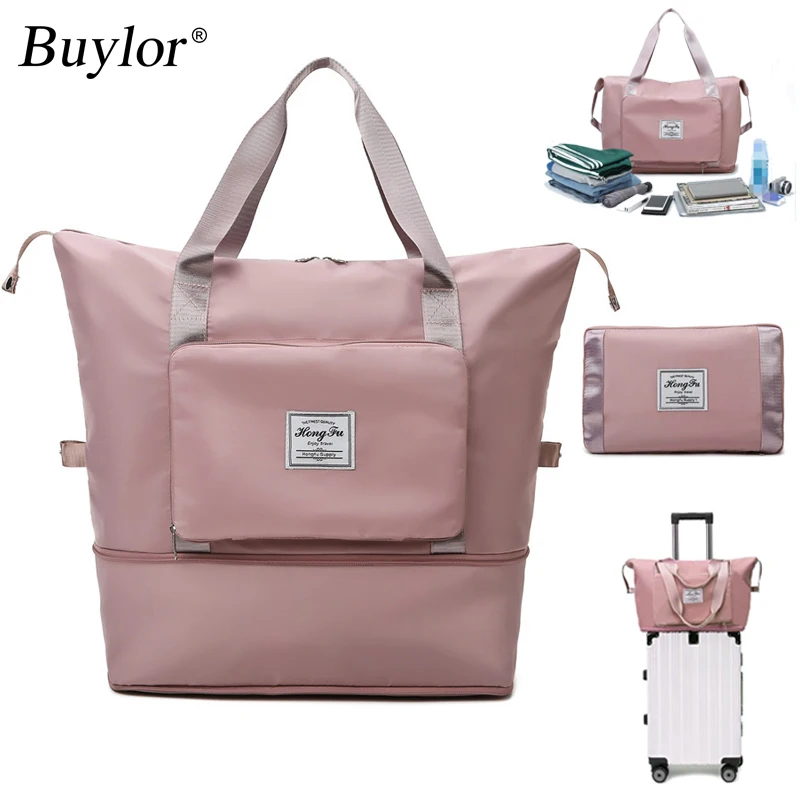 

Buylor Travel Bags for Women Storage Folding Bag Large Capacity Waterproof Duffel Shoulder Bag Yoga Sports Handbags Gym Tote Bag