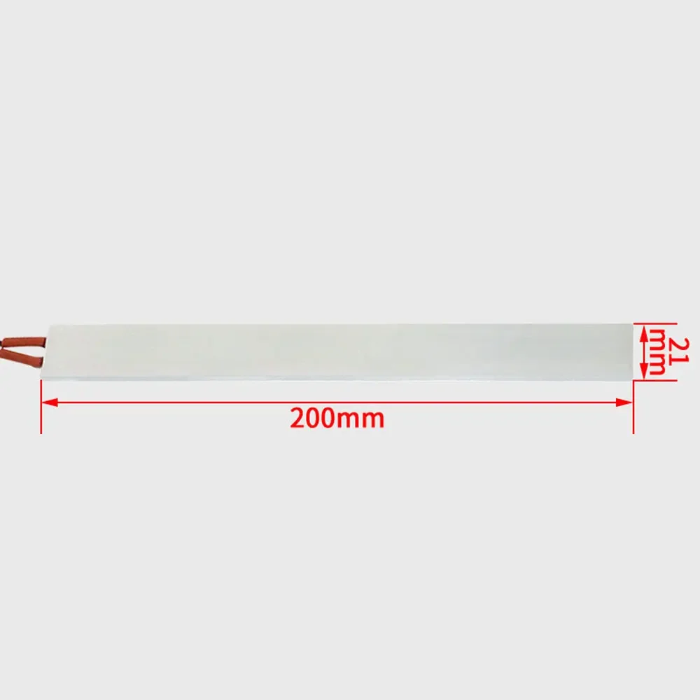 Imagem -05 - Elemento do Calefator do Ptc com Termostato Constante Termistor Sensor do Aquecimento Bonde do ar Incubadora Shell de Alumínio 12v 24v 220v 200x21x5 mm