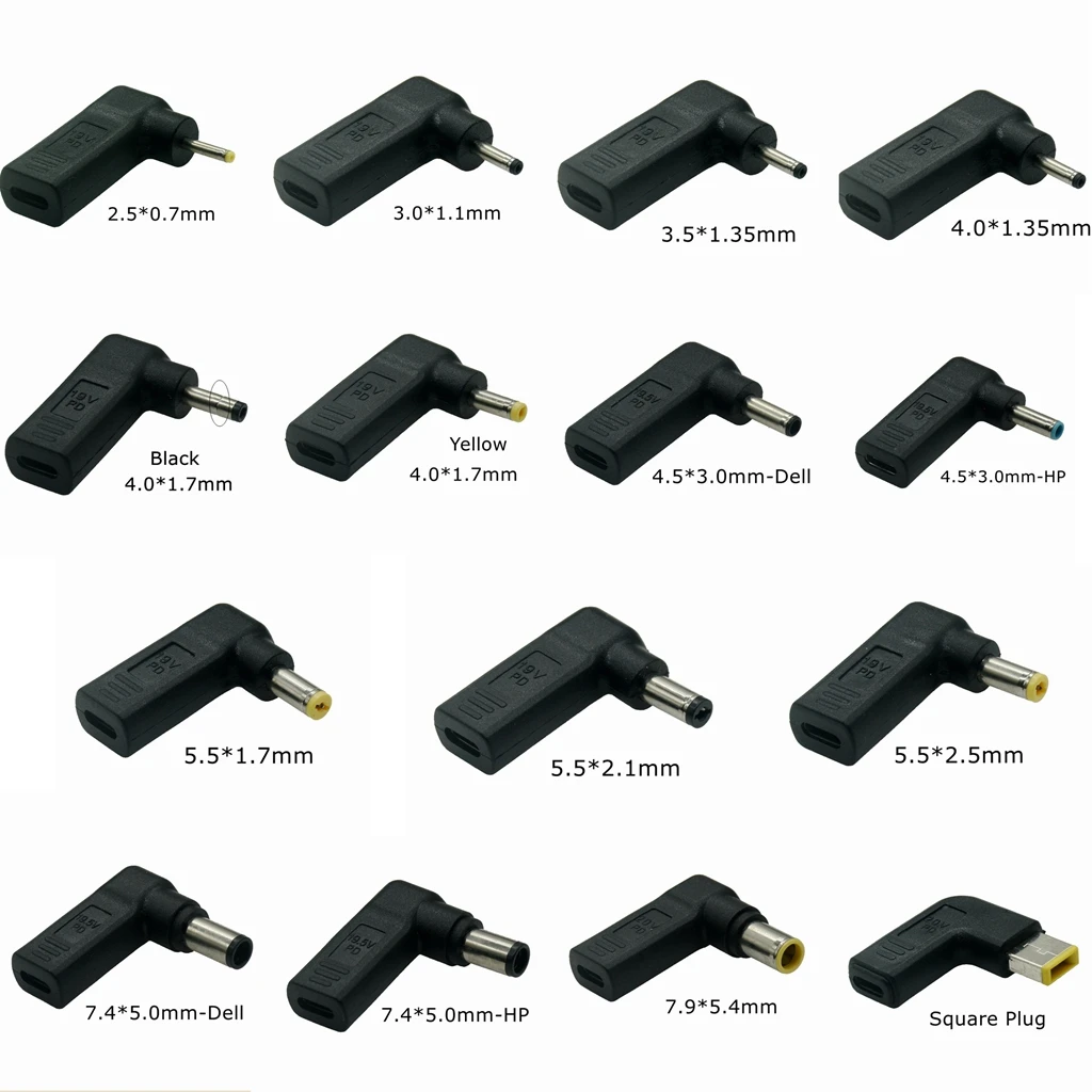 Convertitore spina adattatore PD Spoof USB tipo C femmina a 7.4X5.0mm 4.5X3.0mm 5.5X2.5mm connettore Jack di uscita cc per Laptop maschio