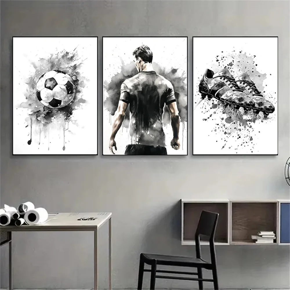 

3pcs Graffiti Football Shoes Canvas Painting Modern Art Poster Inspirational Wall Picture Men Boy BedroomLiving Room Home Decor