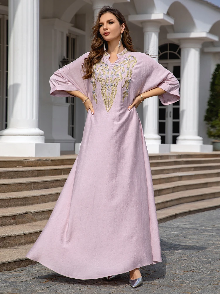 Muslim Party Dress for Women Autumn Jalabiya Abaya Ramadan Long Dresses Abayas Woman Embroidery Kimono Robe Caftan Vestidos 2023