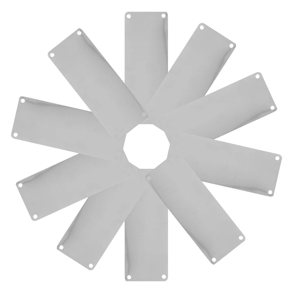 

10 pcs Stainless Steel Blank Sign Rectangle 4 Holes Engraving Diy Office Door Metal Tag Stamping Plate Printing Name Sign Metal