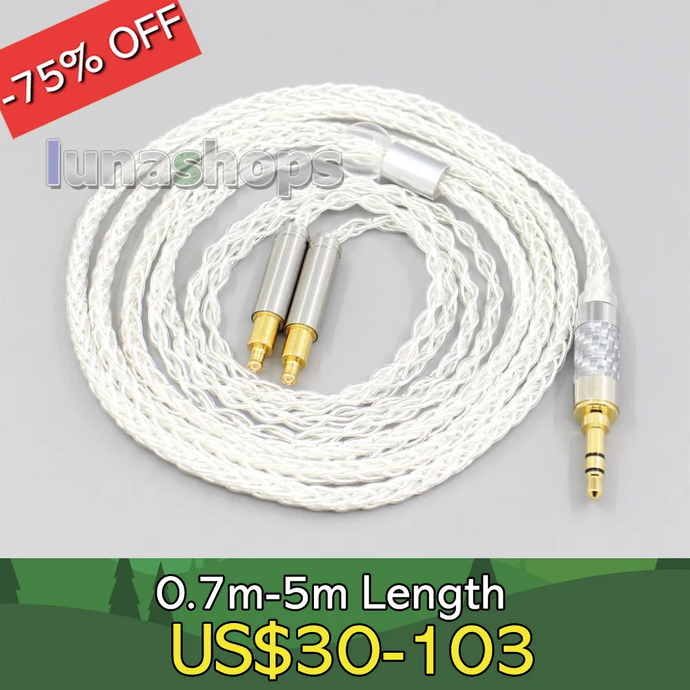 

2.5mm 4.4mm XLR 8 Core Silver Plated OCC Earphone Cable For Audio Technica ATH-ADX5000 ATH-MSR7b 770H 990H A2DC LN006563