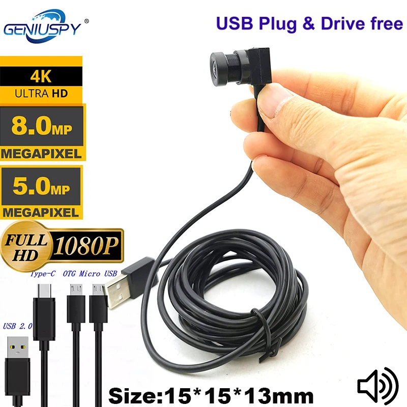 4k 8MP 4MP 1080P Webcam Micro USB Camera  Laptop Video Cam PC Webcam Zero distortion Lens Plug and Play Web Camera for Computer