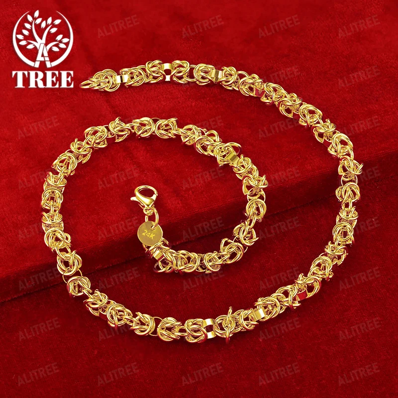 

18 Inch Chain 18k Gold Dragon Bone Chain Necklace Birthday Christmas Party Fashion Classic Charm Jewelry Gift Accessories