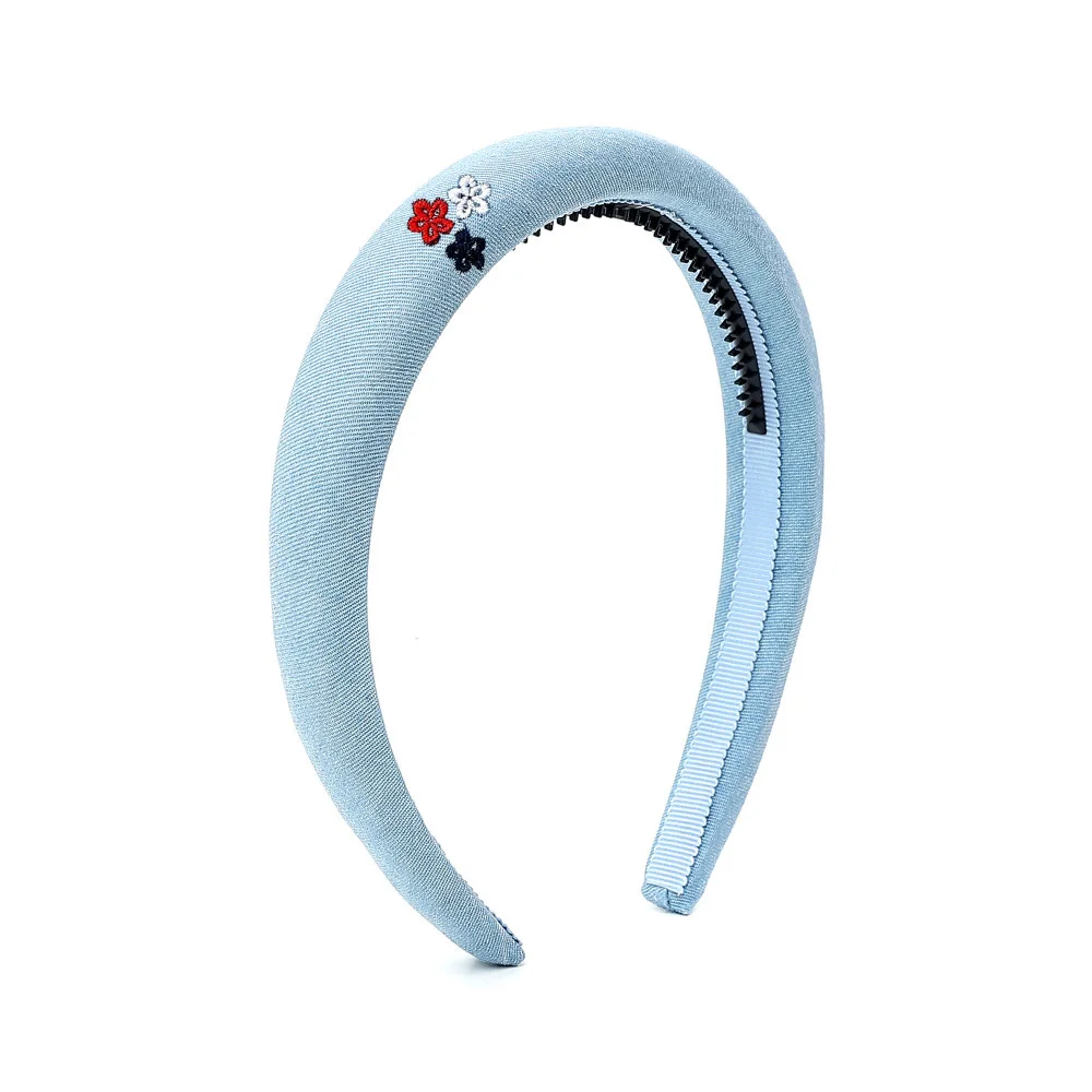 Fashion stripe  pattern Girls Headband Fashion Hairband denim Elegant  Hairbow  Hair Accessories Elegant Headband bow clip