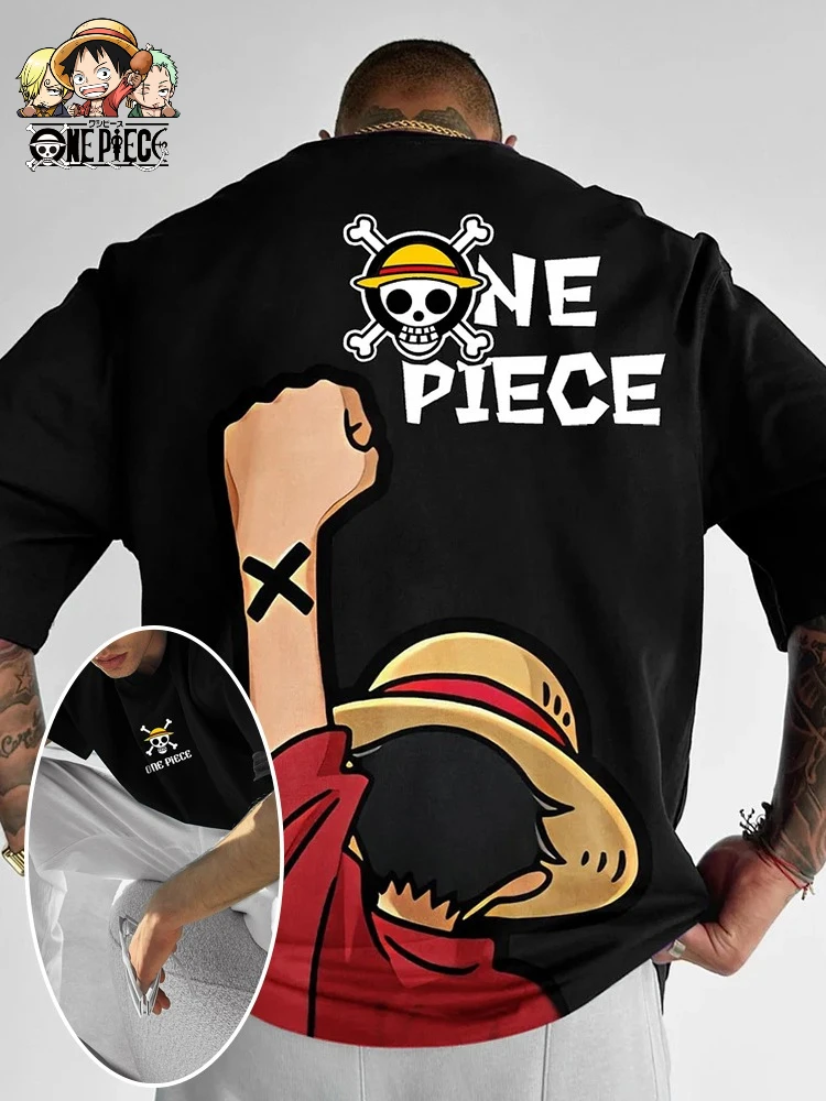 One Piece Luffy Zoro Graphic T Shirts Man Anime Print Summer Y2k Casual Oversized Short Sleeve Streetwear Harajuku