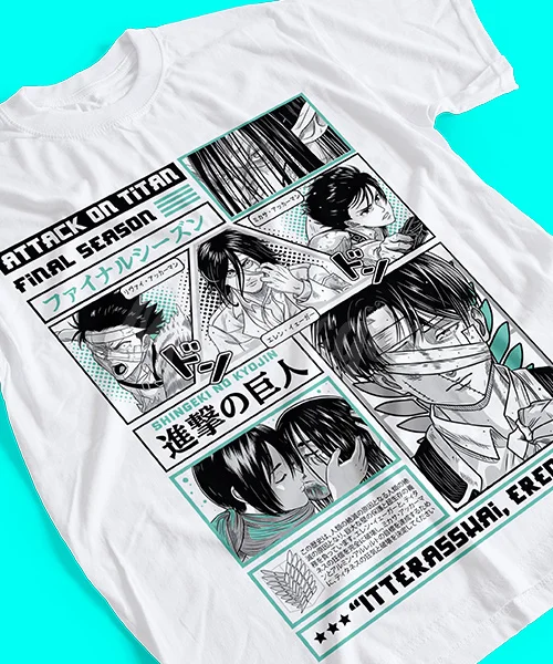 T-shirt For Anime Attack On Titan Batalla Final