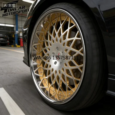 

Золотистые кованые диски с глубоким вогнутым профилем 16-24 дюйма, высококачественные, на заказ, для автоспорта, Forcar