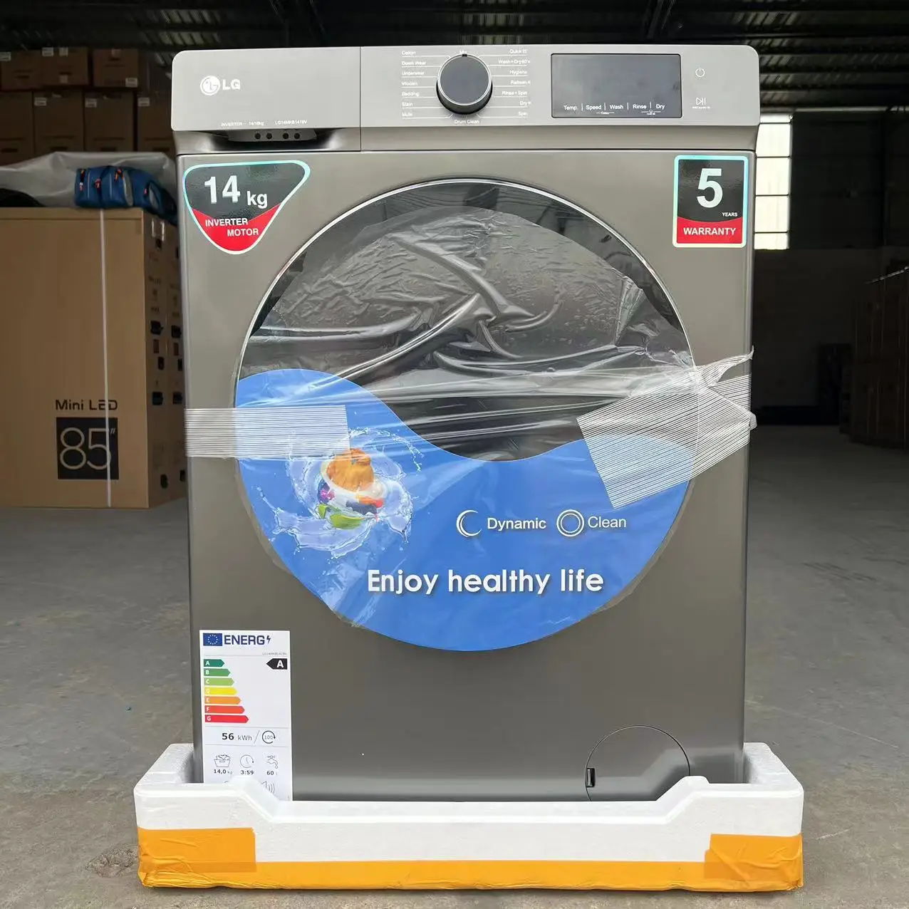 Washing Machine Household Tumble Front Loading Washing Machine with Dryer DC Inverter Large Capacity 14kg Wash10kg Dryer