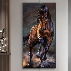 Brown horse pattern full drill rhinestones diamond embroidery black fine horse diamond mosaic animal hobby gift big home decor