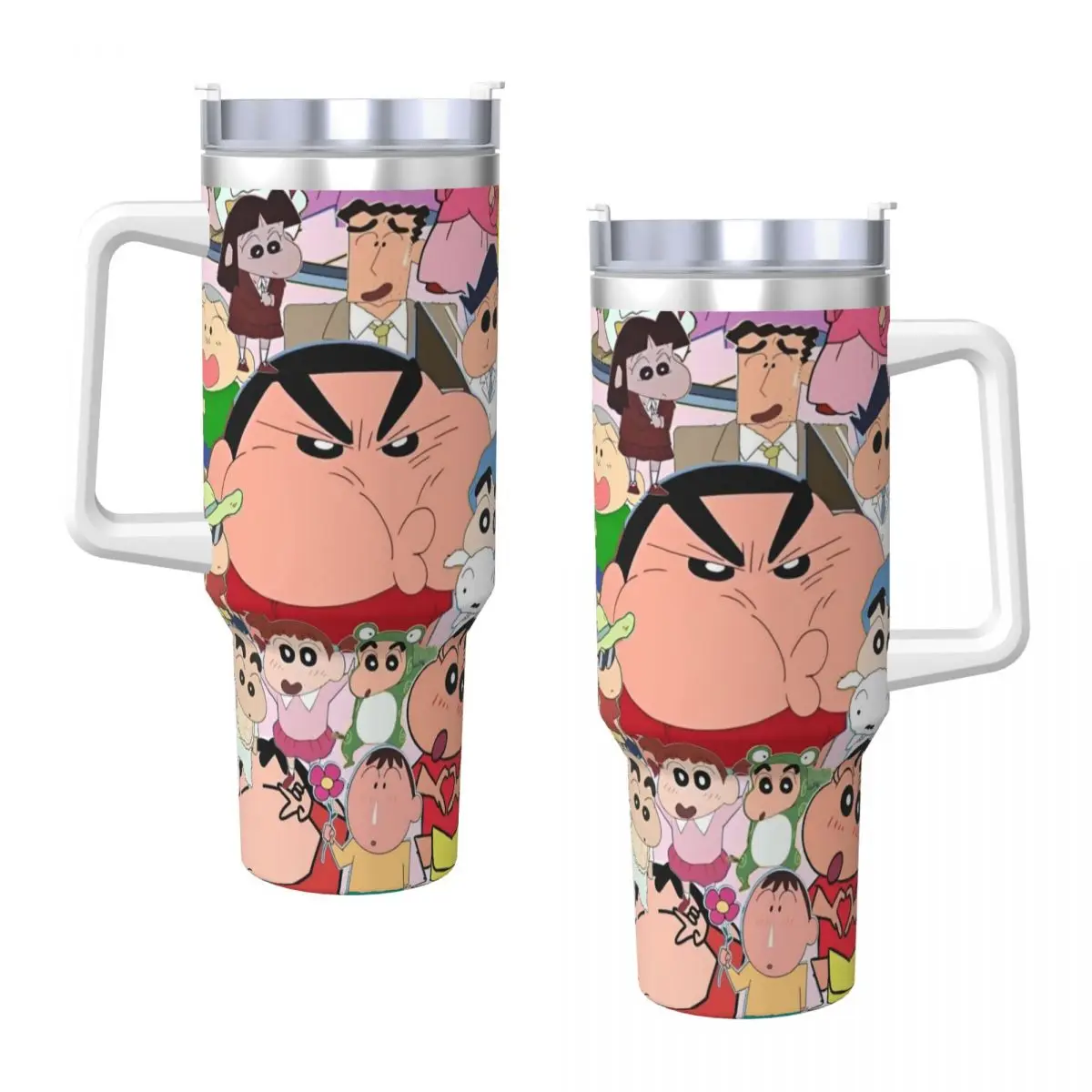 Vaso Crayon Shin-chan, botella de agua fría y caliente de dibujos animados divertidos, tazas térmicas aisladas de acero inoxidable, tazas de viaje personalizadas