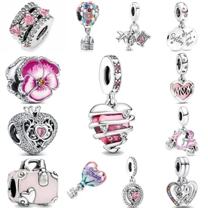 Pesona Merah Muda Musim Semi Tas Bunga Perak 925 Manik Travel Ibu Sahabat Terbaik Perhiasan Kalung Gelang Eropa untuk Wanita 8 manik-manik eropa penjualan terbaik - №