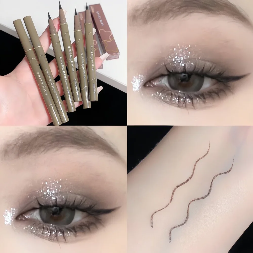 For For Sweet Mint Precision Liquid Eyeliner Fine Brush Tip Waterproof Smudgeproof Eye Liner Pen Durable Eye Makeup