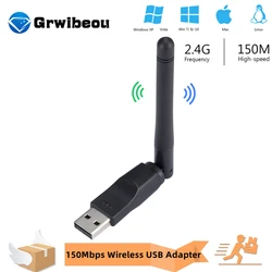 150Mbps Mt7601 Draadloze Netwerkkaart Mini Usb Wifi Adapter Lan Wi-Fi Ontvanger Dongle Antenne 802.11 B/G/N Voor Pc Windows Laptop