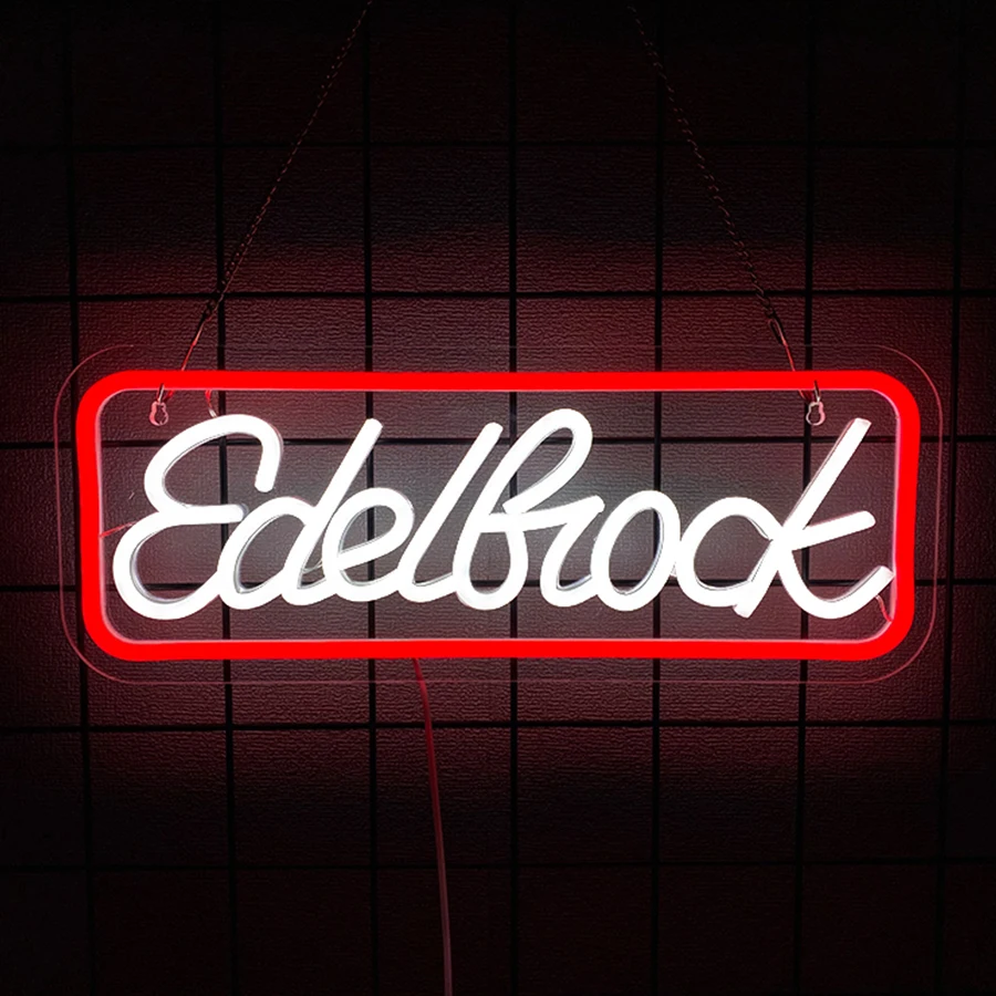 

Edelbrock Neon Sign, Retro Design Icon For Racing Motorcycles, Powered By Usb, Used For Garage, Auto Repair Shop And Bar Decor.