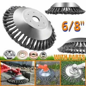 Universal wire brush trimmer head, steel, grass trimmer blade, garden tool adapter, lawnmower, 6 Main Main Sales Mutter - №1