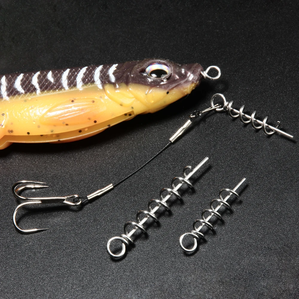 Spinpoler Fishing Bait Corkscrews Soft Lure Twist Lock Pin 3cm 4cm 4.5cm 5cm Strong Stainless Spin Shad Rigs Spring Accessories